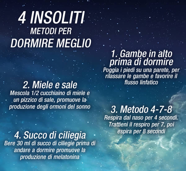 4 metodi per dormire meglio